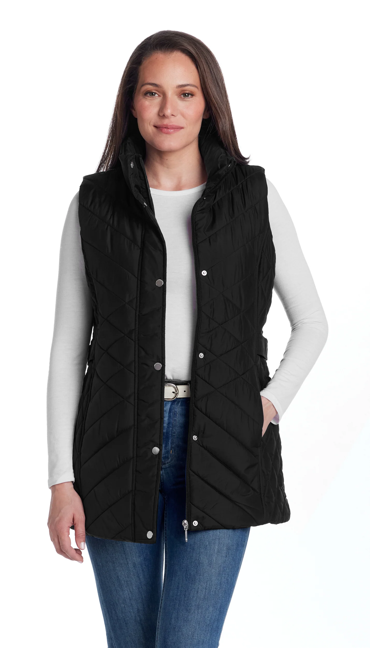 MIXED QUILTED LONGLINE VEST - Image 32