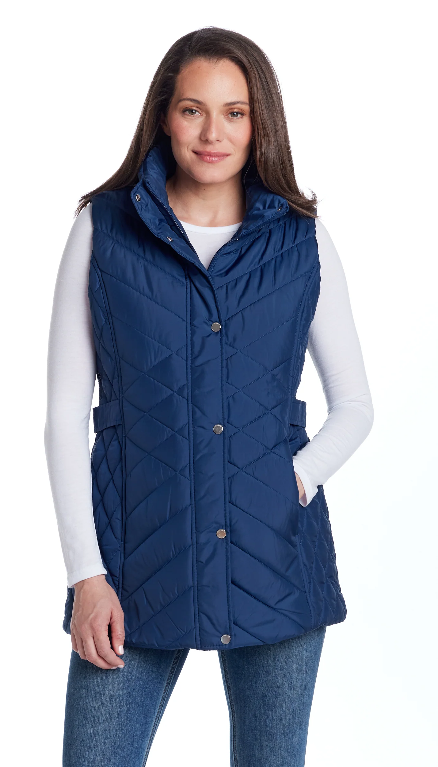 MIXED QUILTED LONGLINE VEST - Image 34