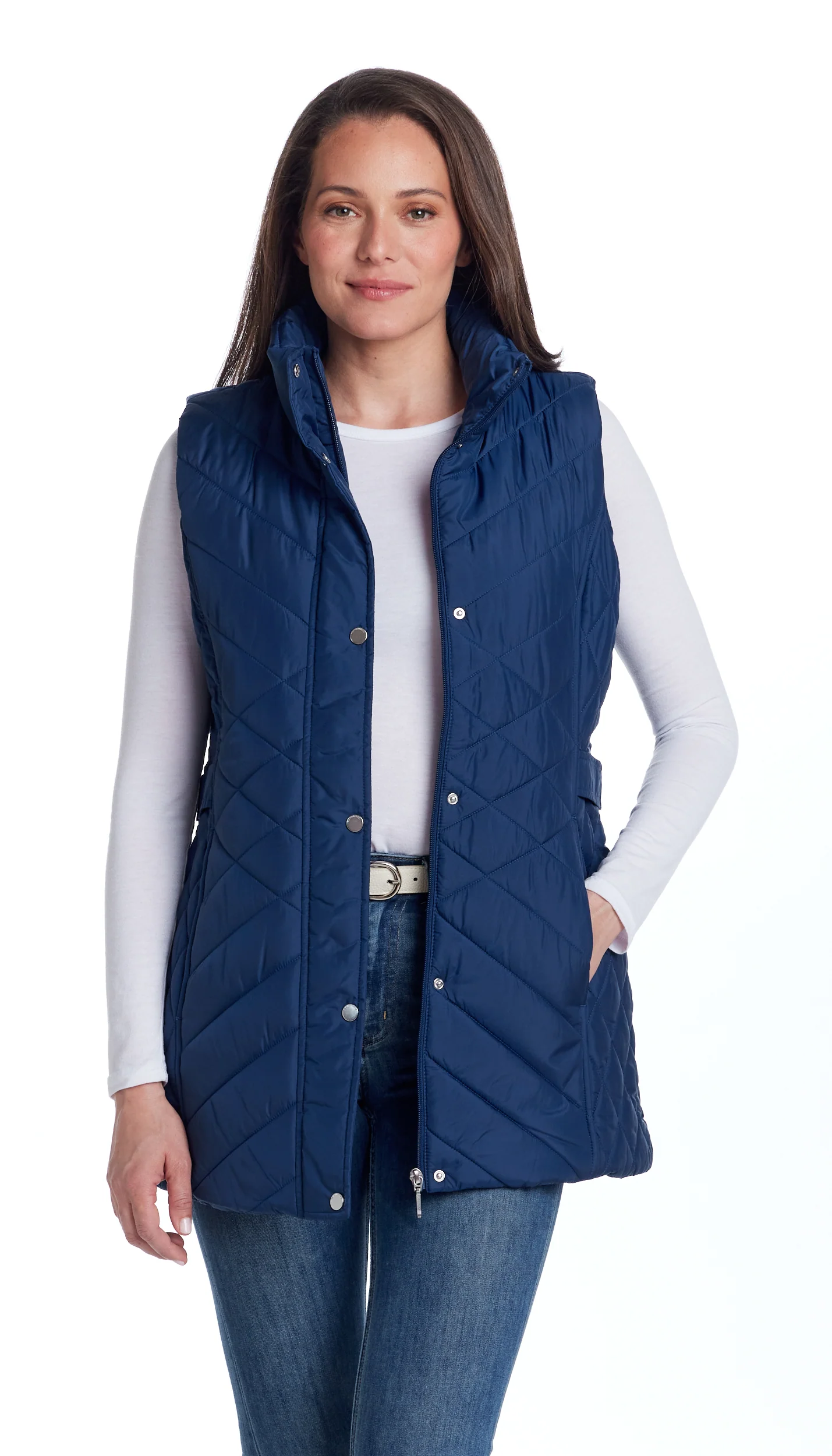 MIXED QUILTED LONGLINE VEST - Image 40