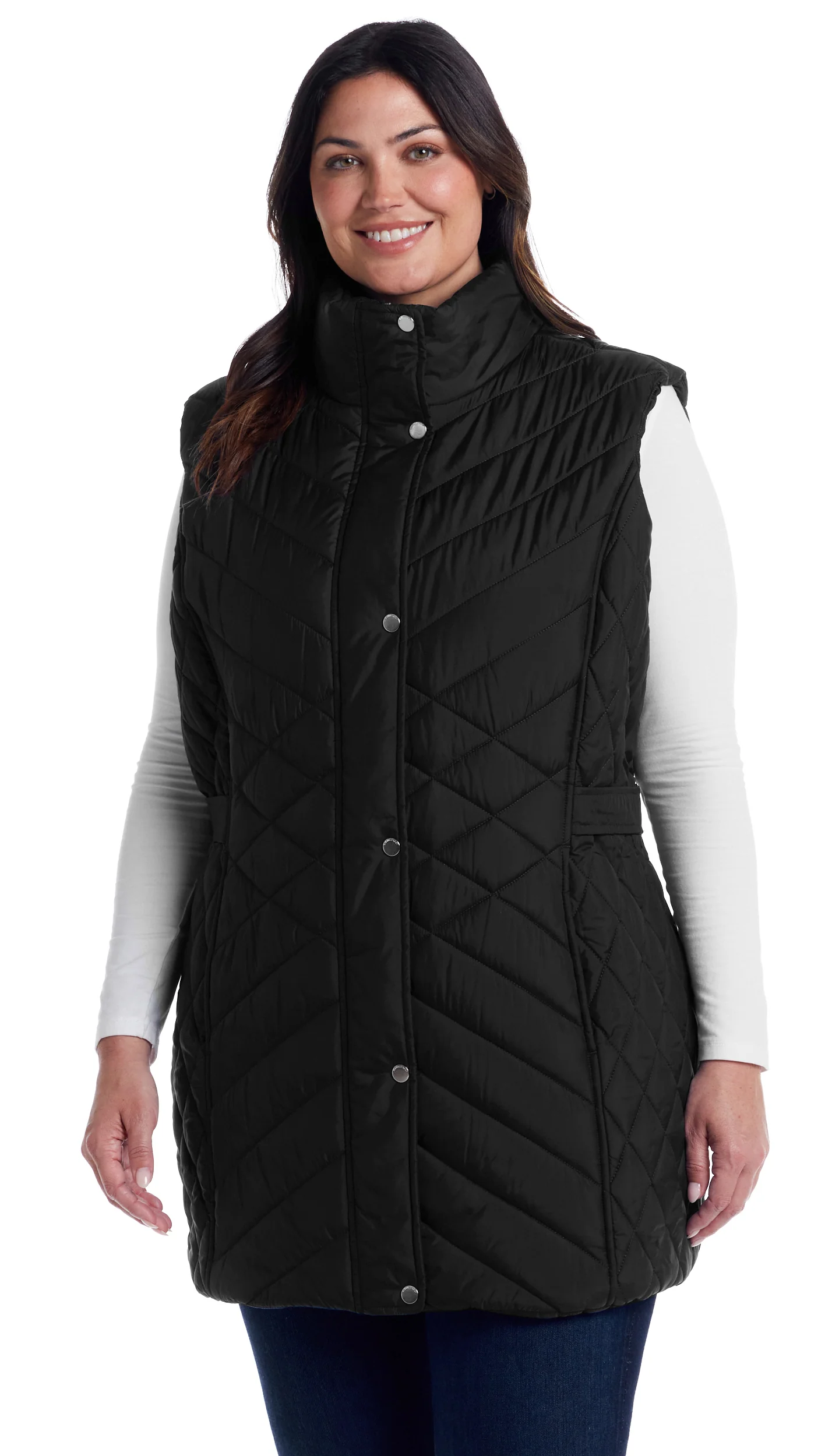 MIXED QUILTED LONGLINE VEST - Image 42