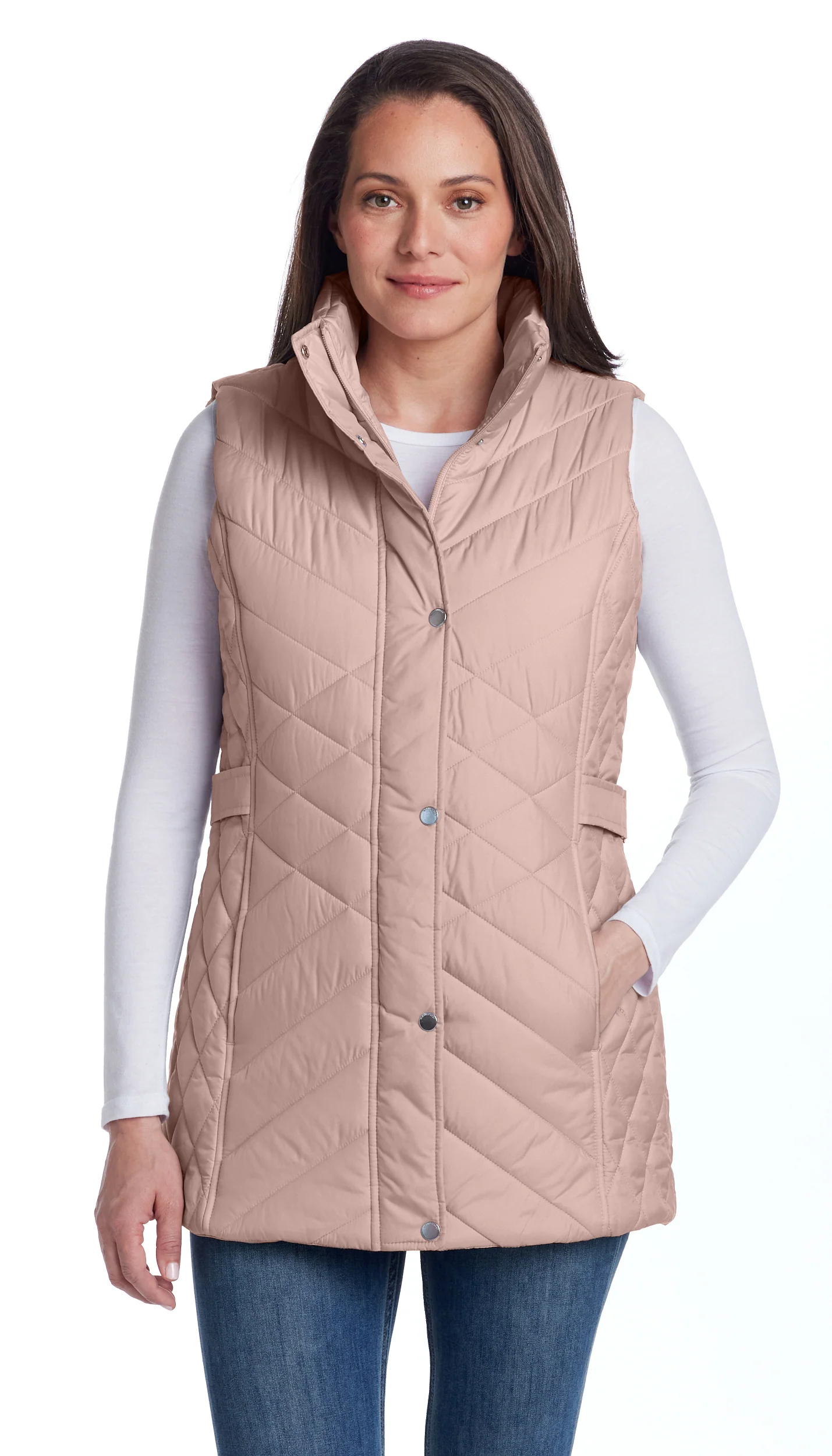 MIXED QUILTED LONGLINE VEST - Image 5