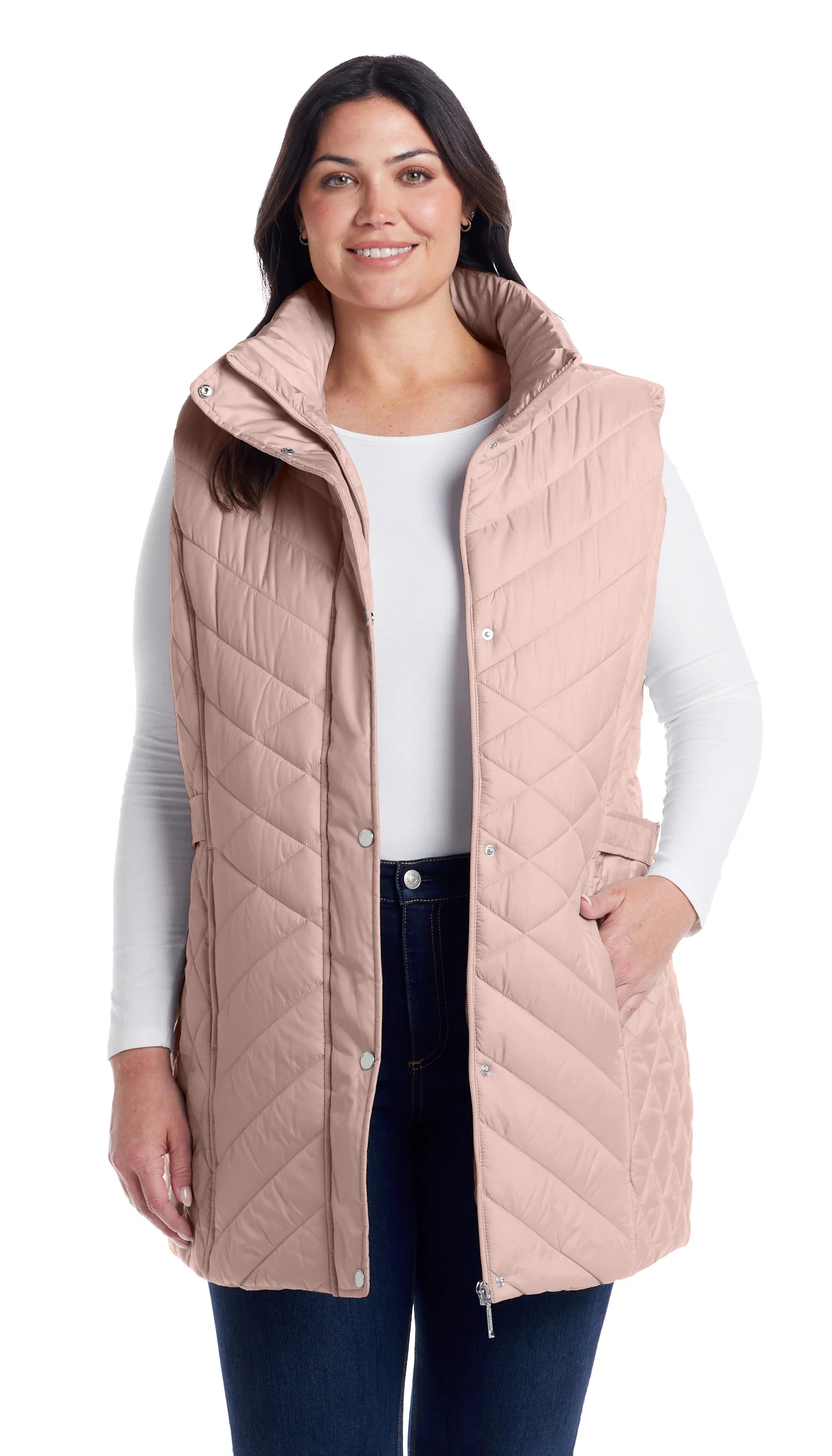 MIXED QUILTED LONGLINE VEST - Image 61