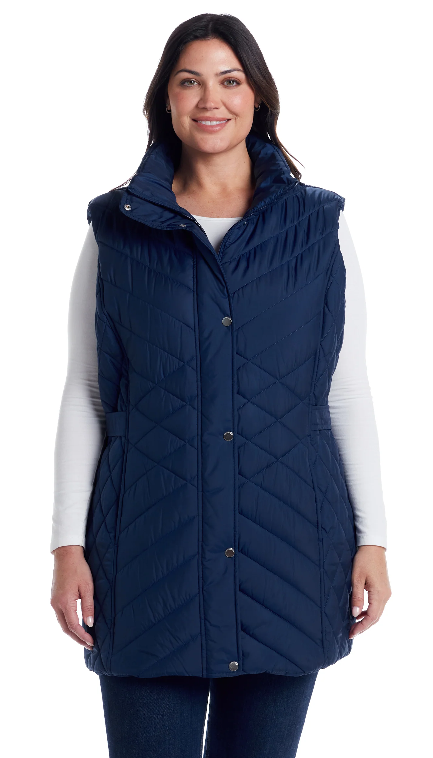 MIXED QUILTED LONGLINE VEST - Image 63