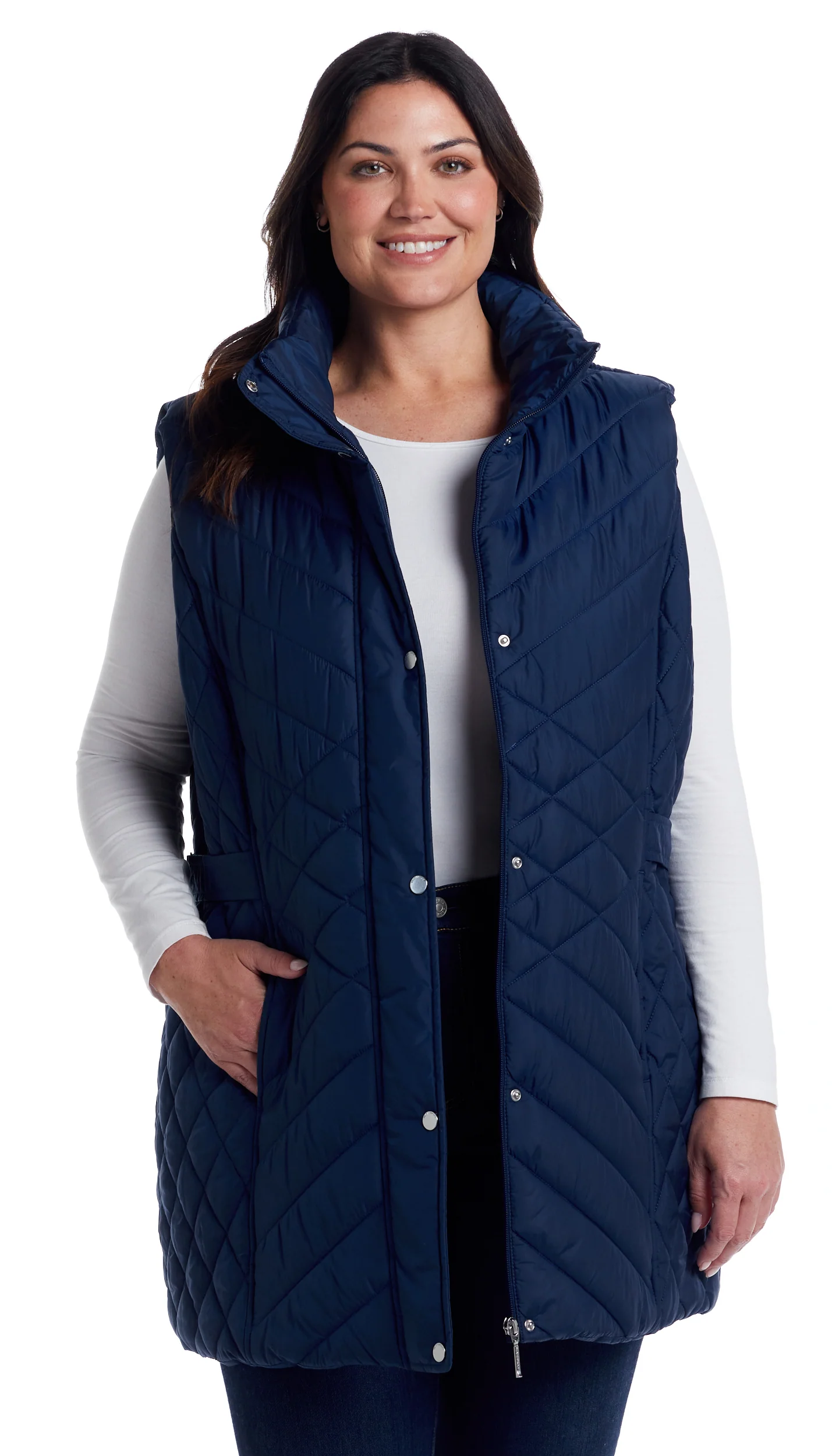 MIXED QUILTED LONGLINE VEST - Image 65