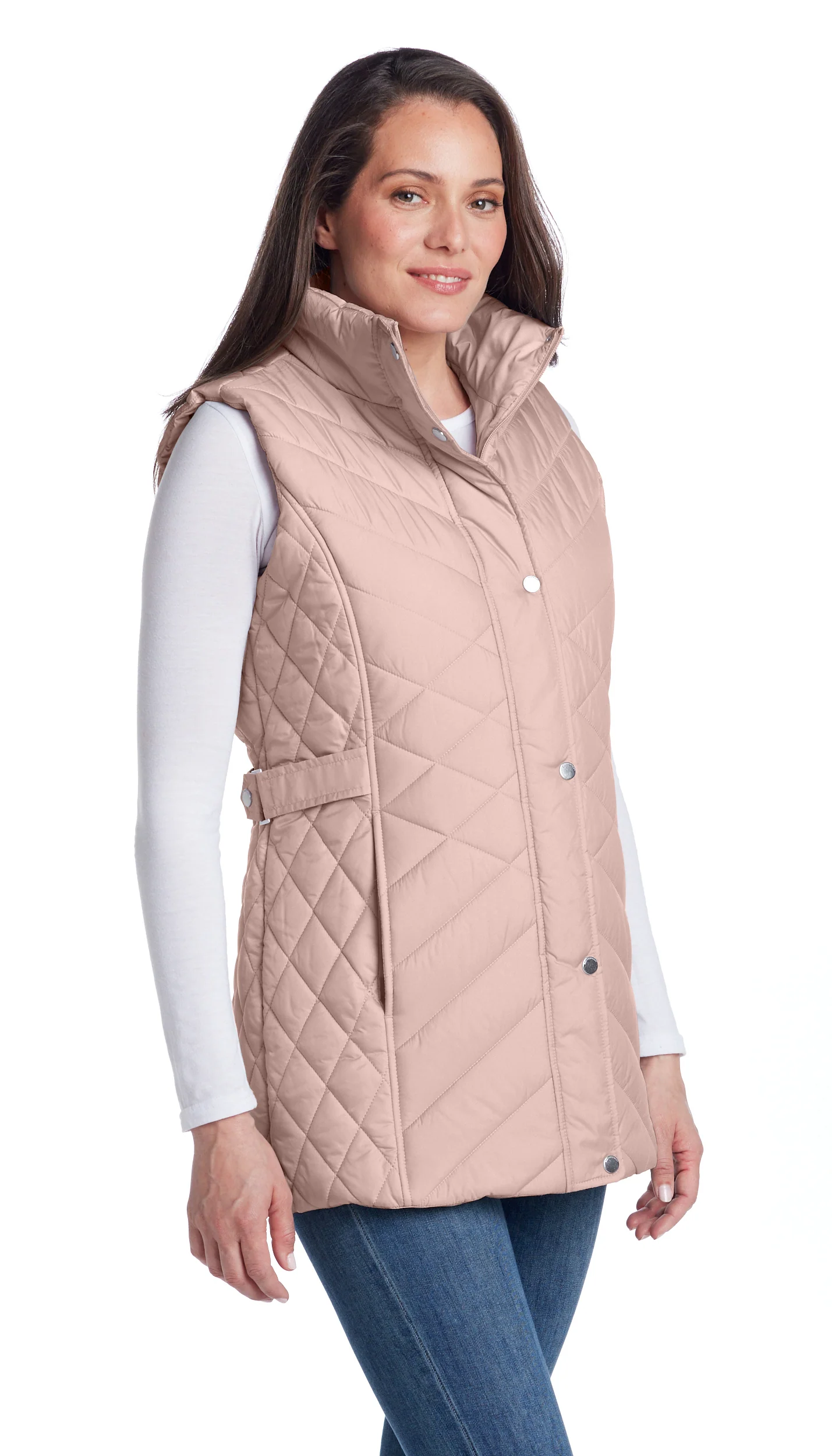 MIXED QUILTED LONGLINE VEST - Image 7