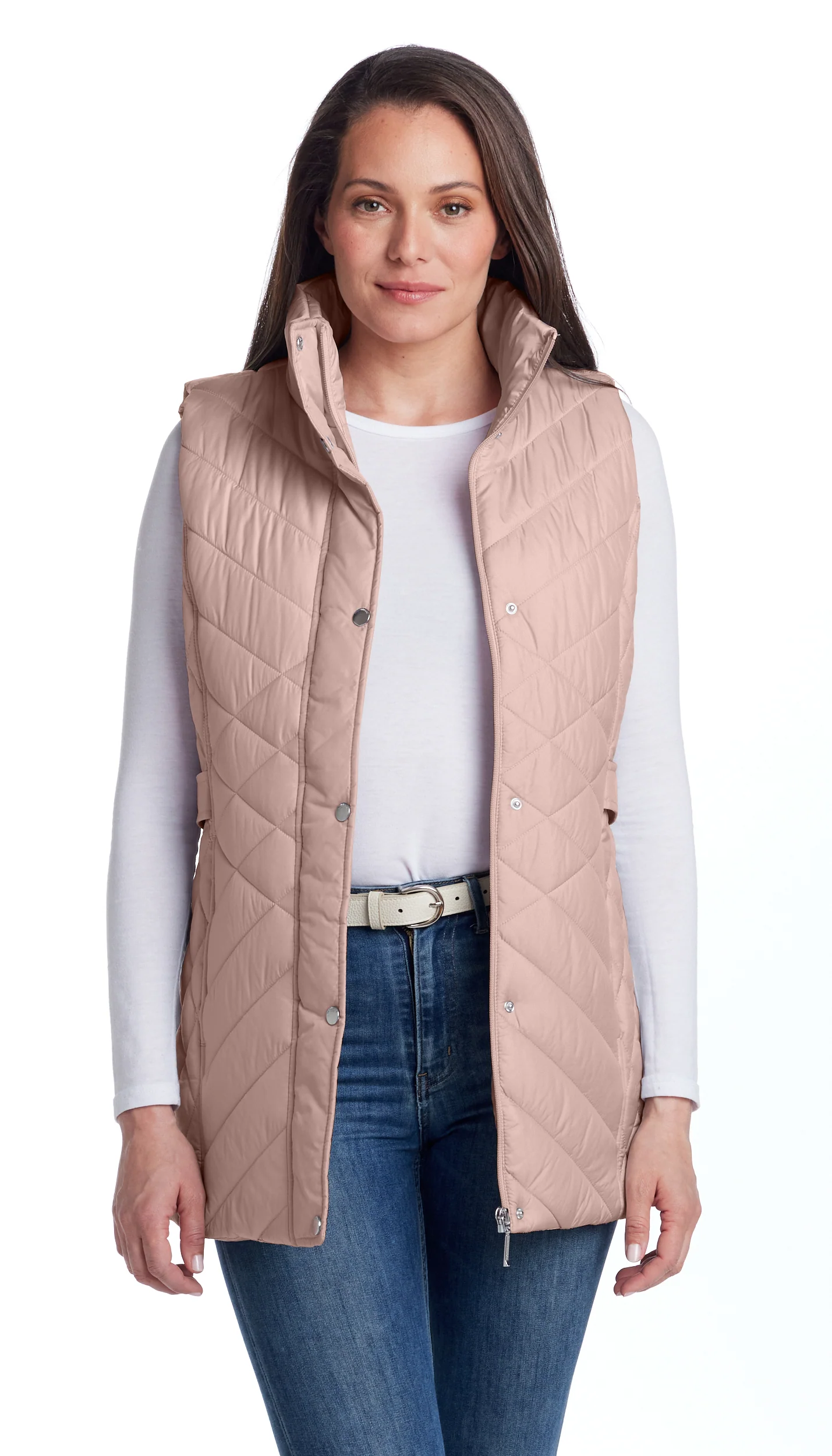 MIXED QUILTED LONGLINE VEST - Image 9