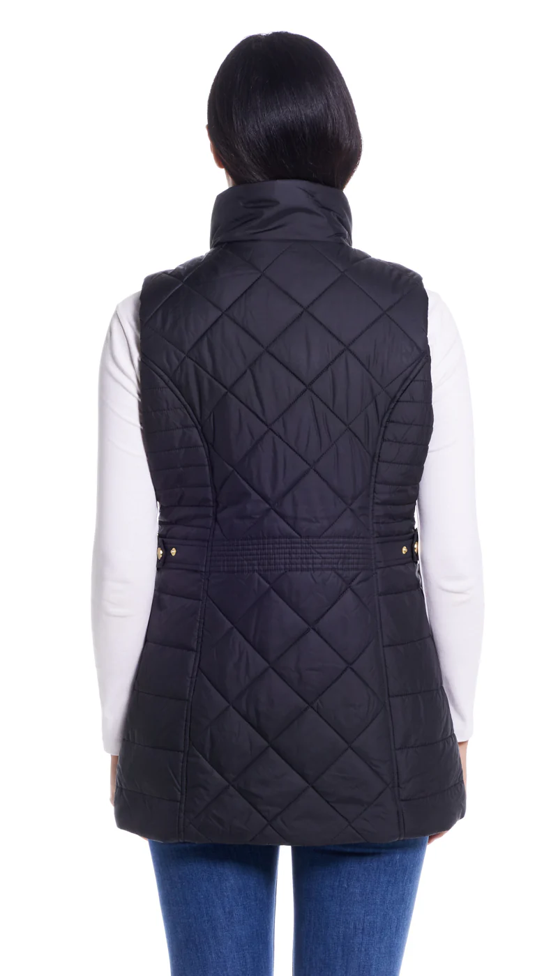 DIAMOND QUILTED LONG LINE CLINCHED VEST - Image 10