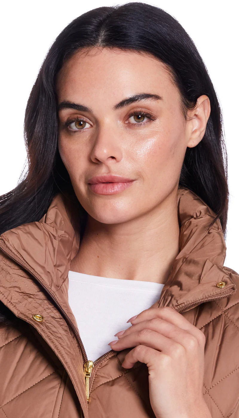 DIAMOND QUILTED LONG LINE CLINCHED VEST - Image 20