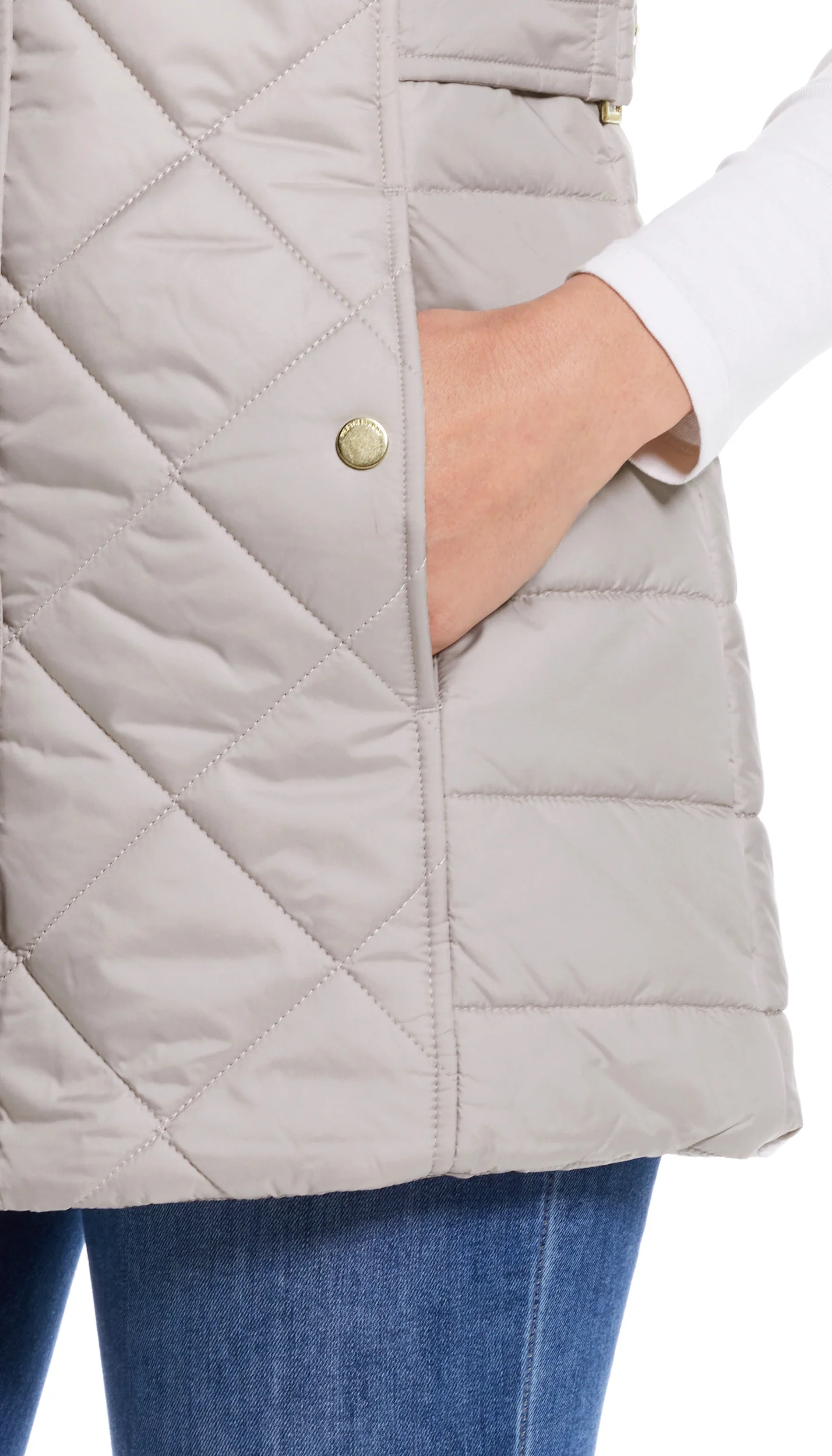 DIAMOND QUILTED LONG LINE CLINCHED VEST - Image 8