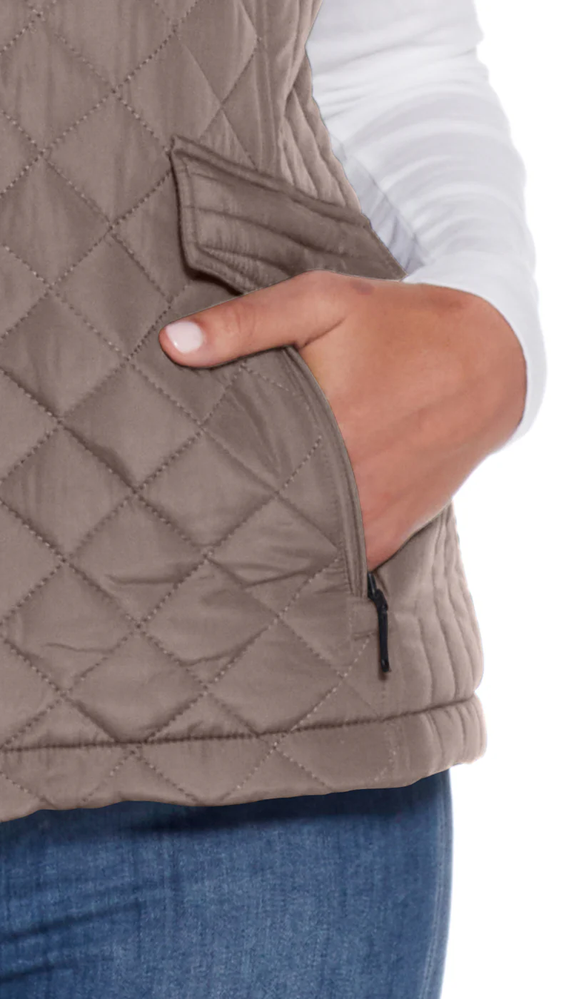 MIXED QUILTED VEST WITH PLUSH LINING - Image 12
