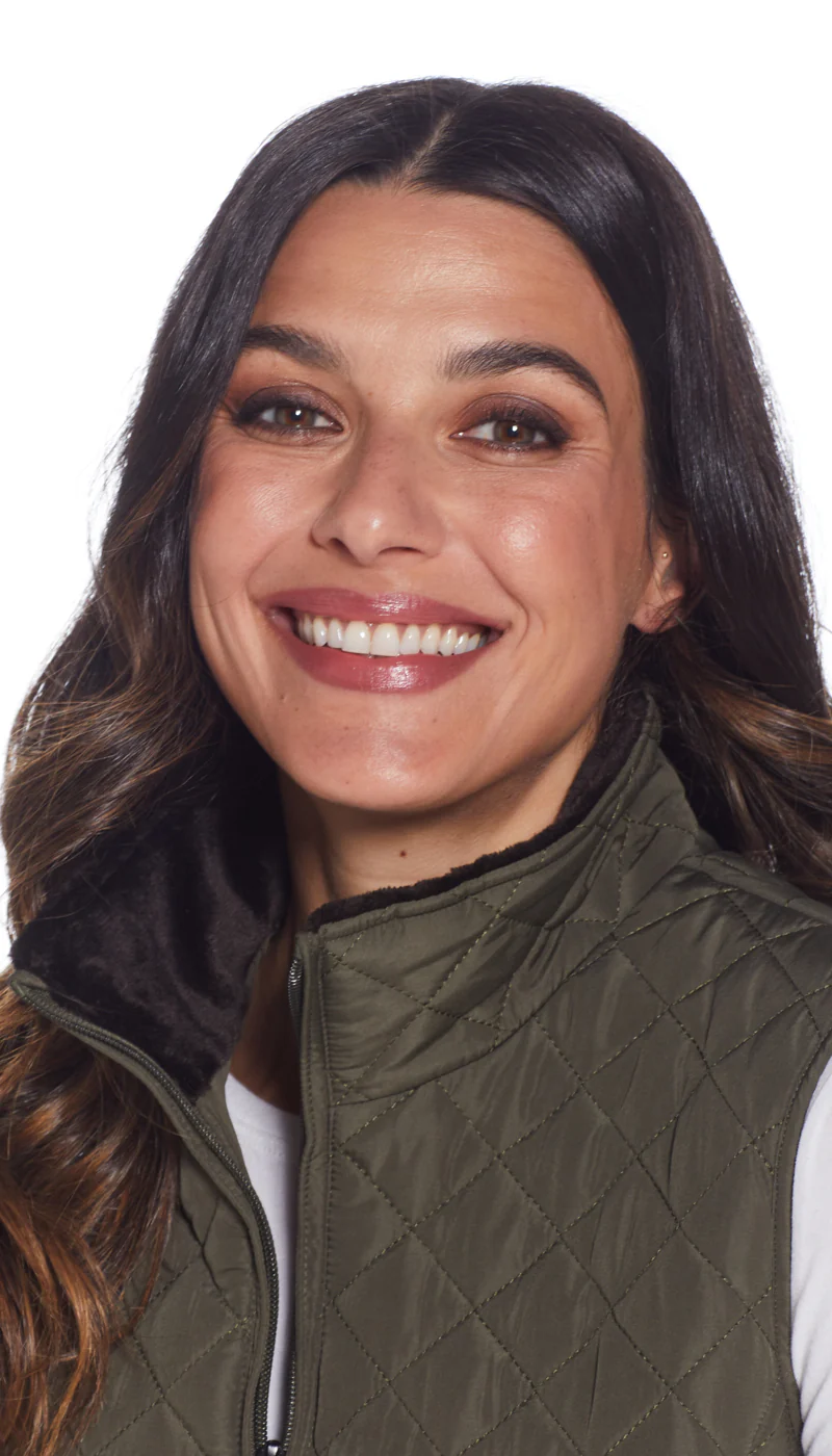 MIXED QUILTED VEST WITH PLUSH LINING - Image 4