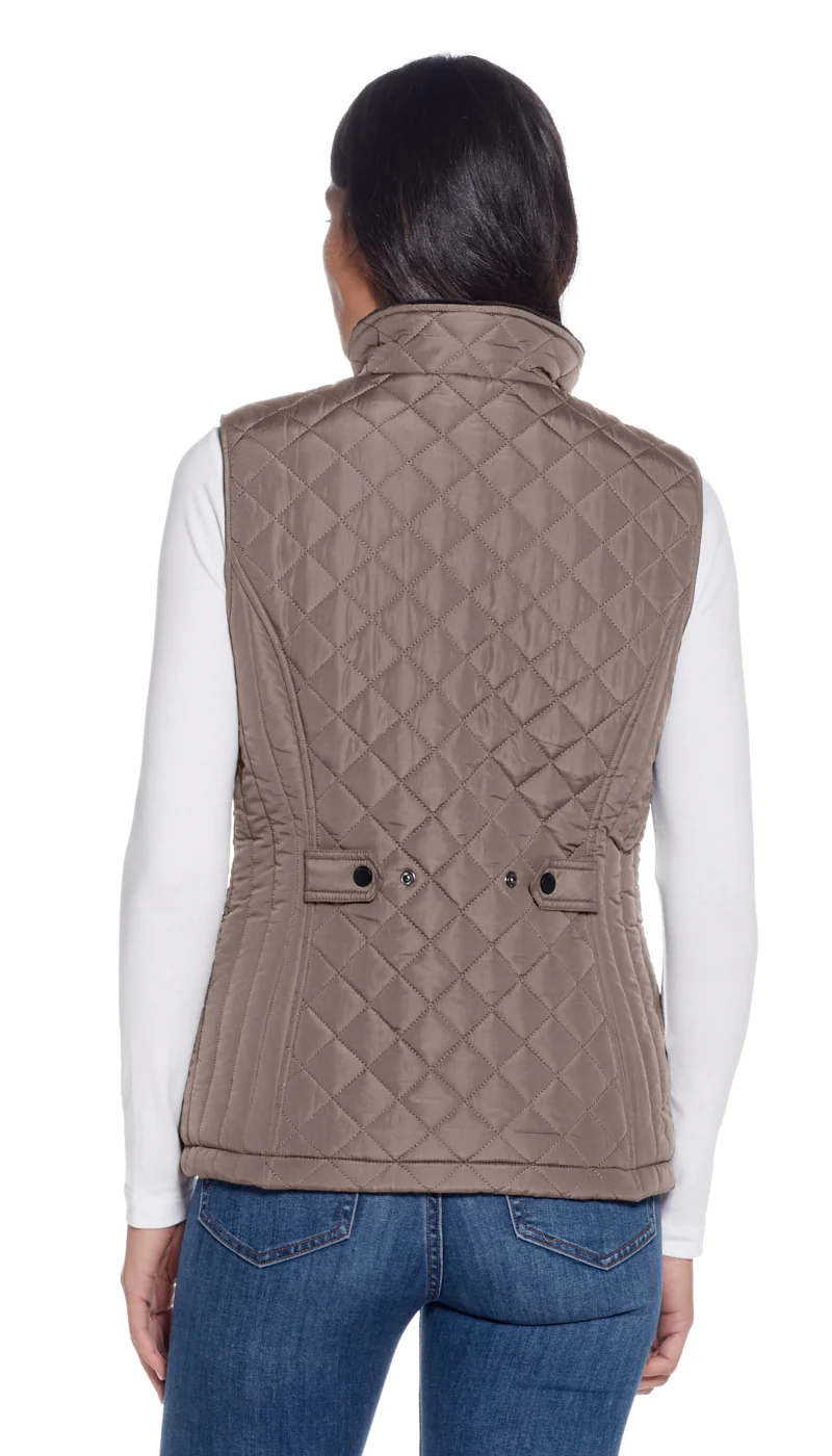 MIXED QUILTED VEST WITH PLUSH LINING - Image 9