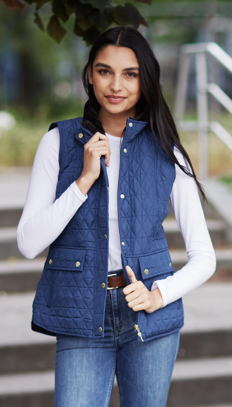 MULTI QUILTED PLUSH LINED VEST