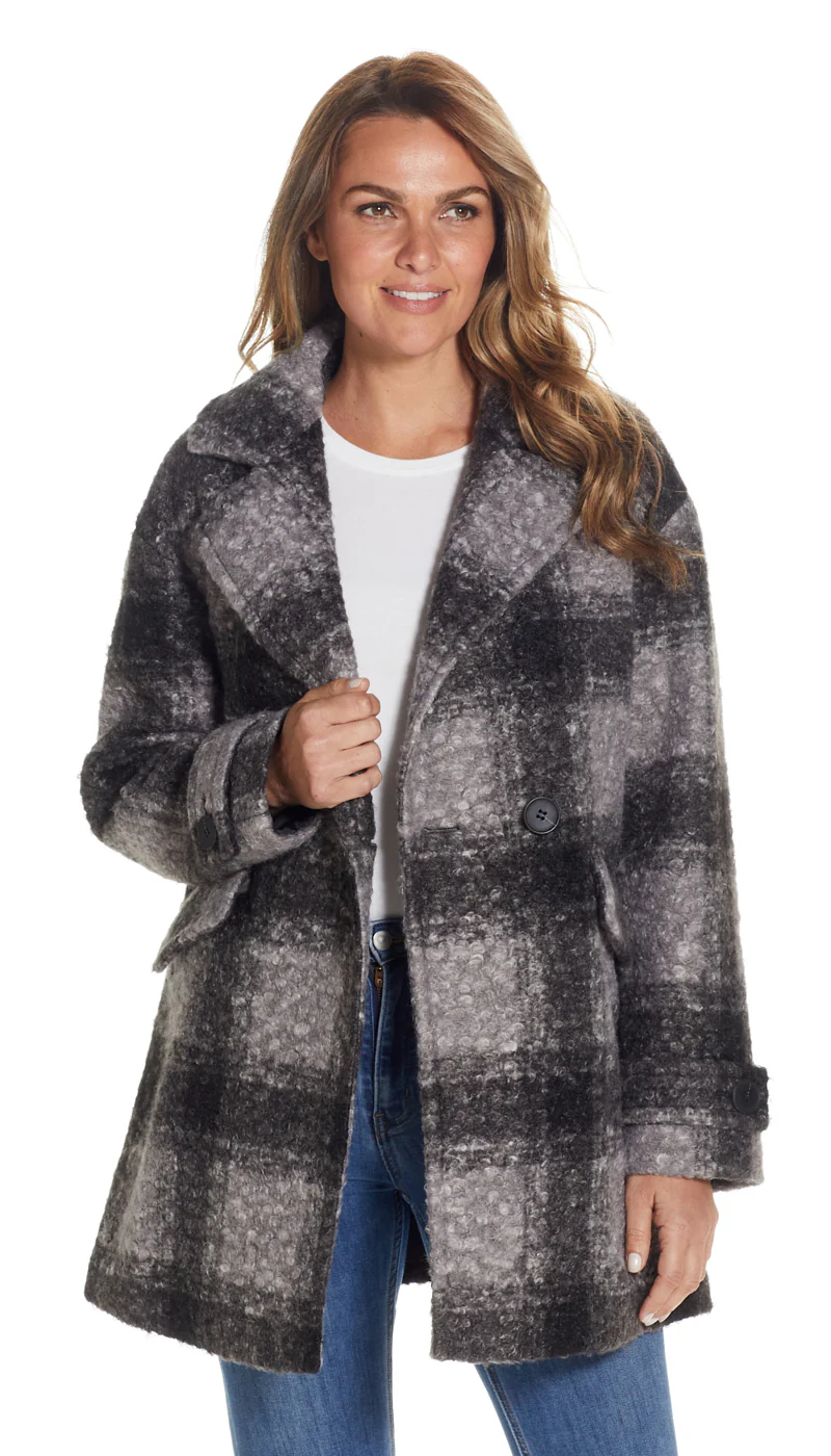 POLY BOUCLE PEA COAT - Image 19