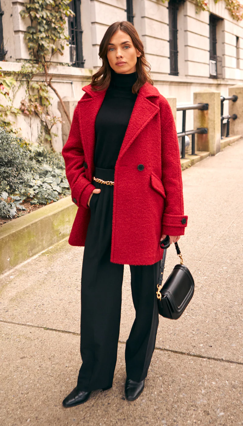 POLY BOUCLE PEA COAT - Image 3