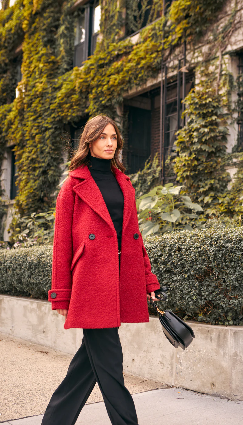 POLY BOUCLE PEA COAT - Image 4