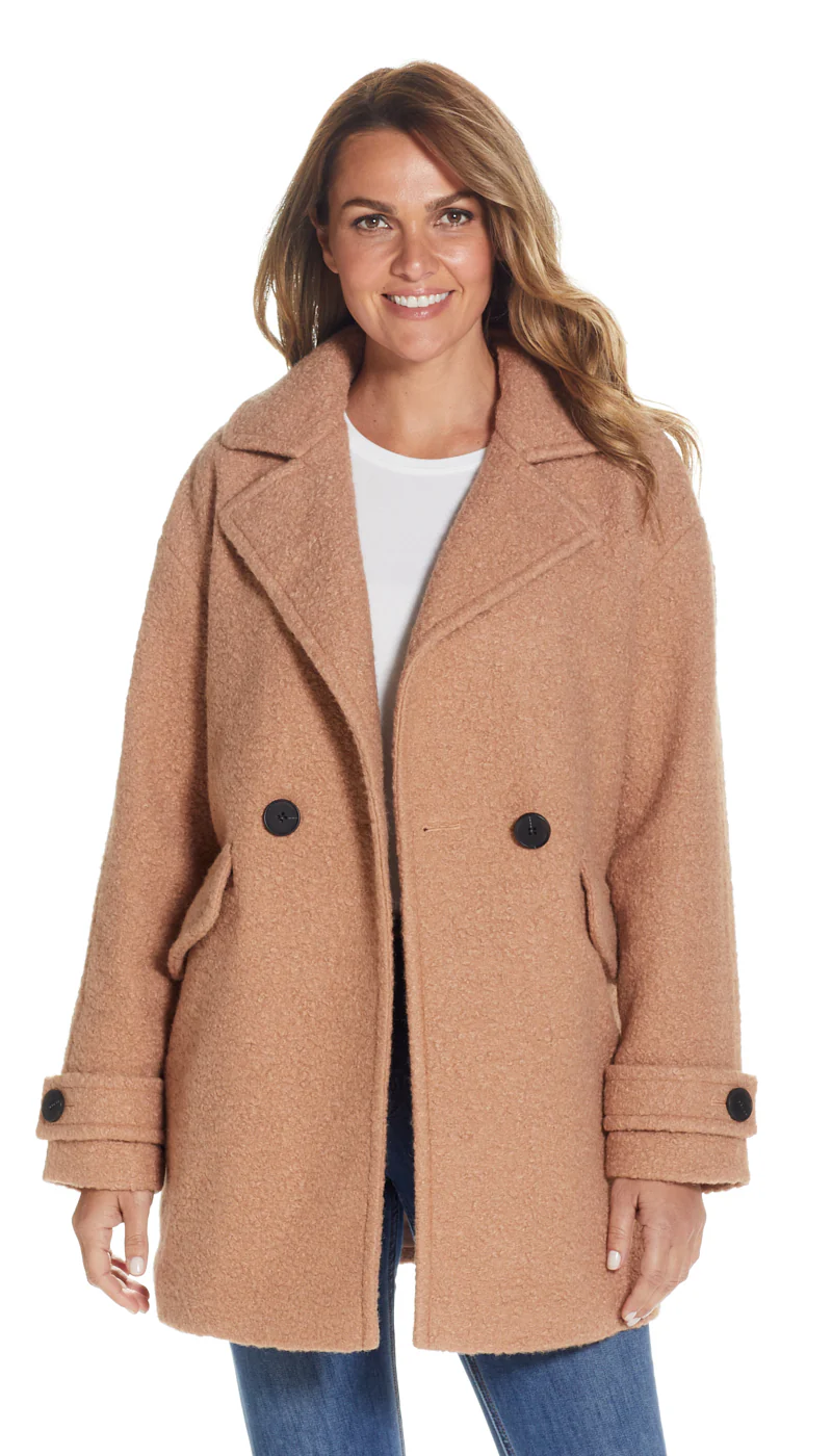 POLY BOUCLE PEA COAT - Image 8