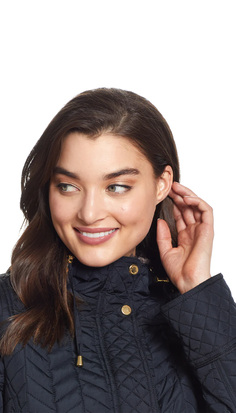 QUILTED HOODED ANORAK WITH FAUX FUR INNER TRIM - Image 11