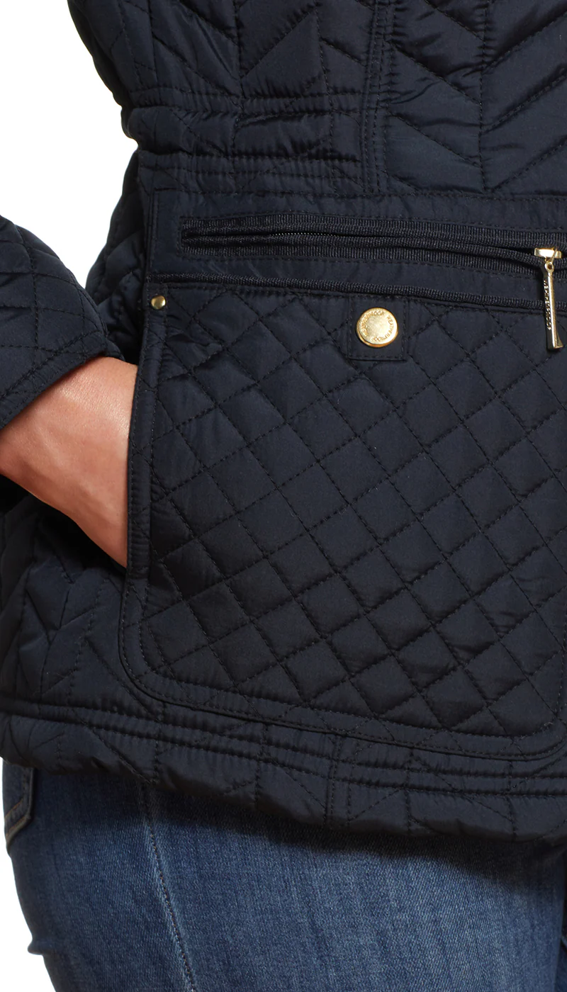 QUILTED HOODED ANORAK WITH FAUX FUR INNER TRIM - Image 14