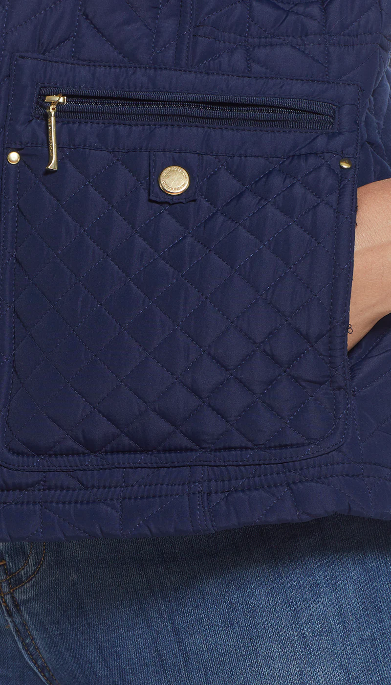 QUILTED HOODED ANORAK WITH FAUX FUR INNER TRIM - Image 21