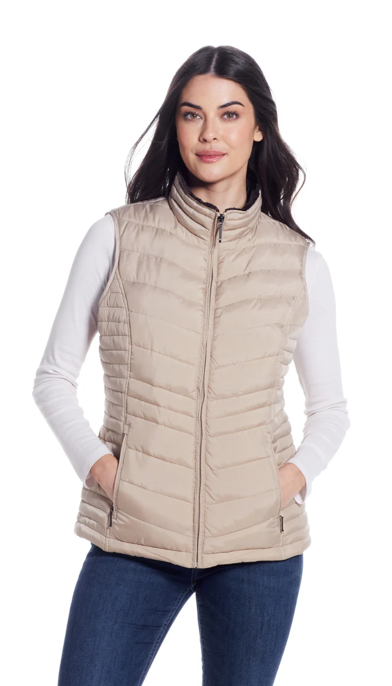 QUILTED PUFFER VEST WITH PLUSH LINING - Image 16