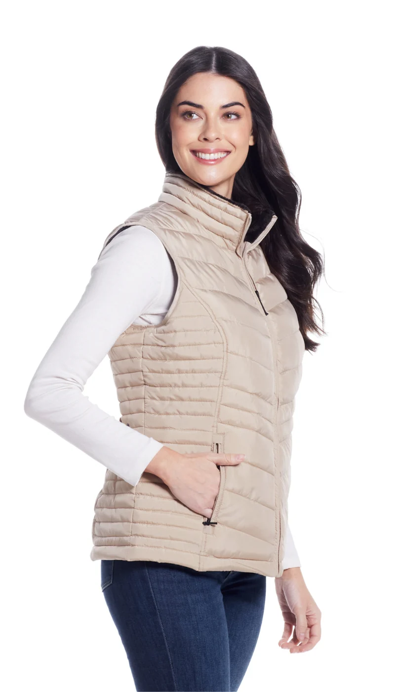 QUILTED PUFFER VEST WITH PLUSH LINING - Image 20