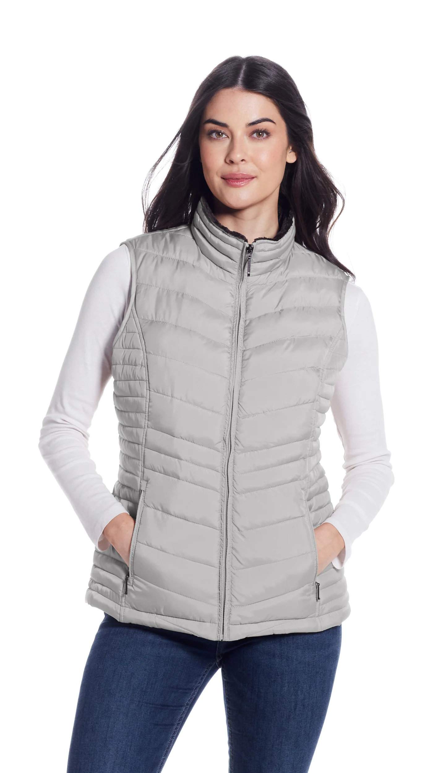 QUILTED PUFFER VEST WITH PLUSH LINING - Image 21