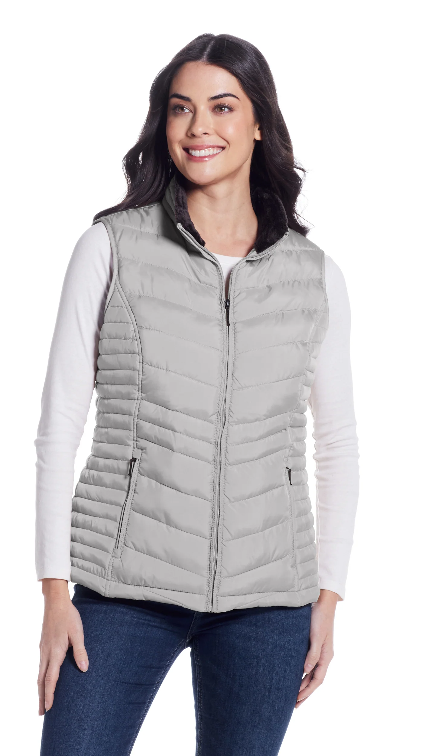 QUILTED PUFFER VEST WITH PLUSH LINING - Image 22