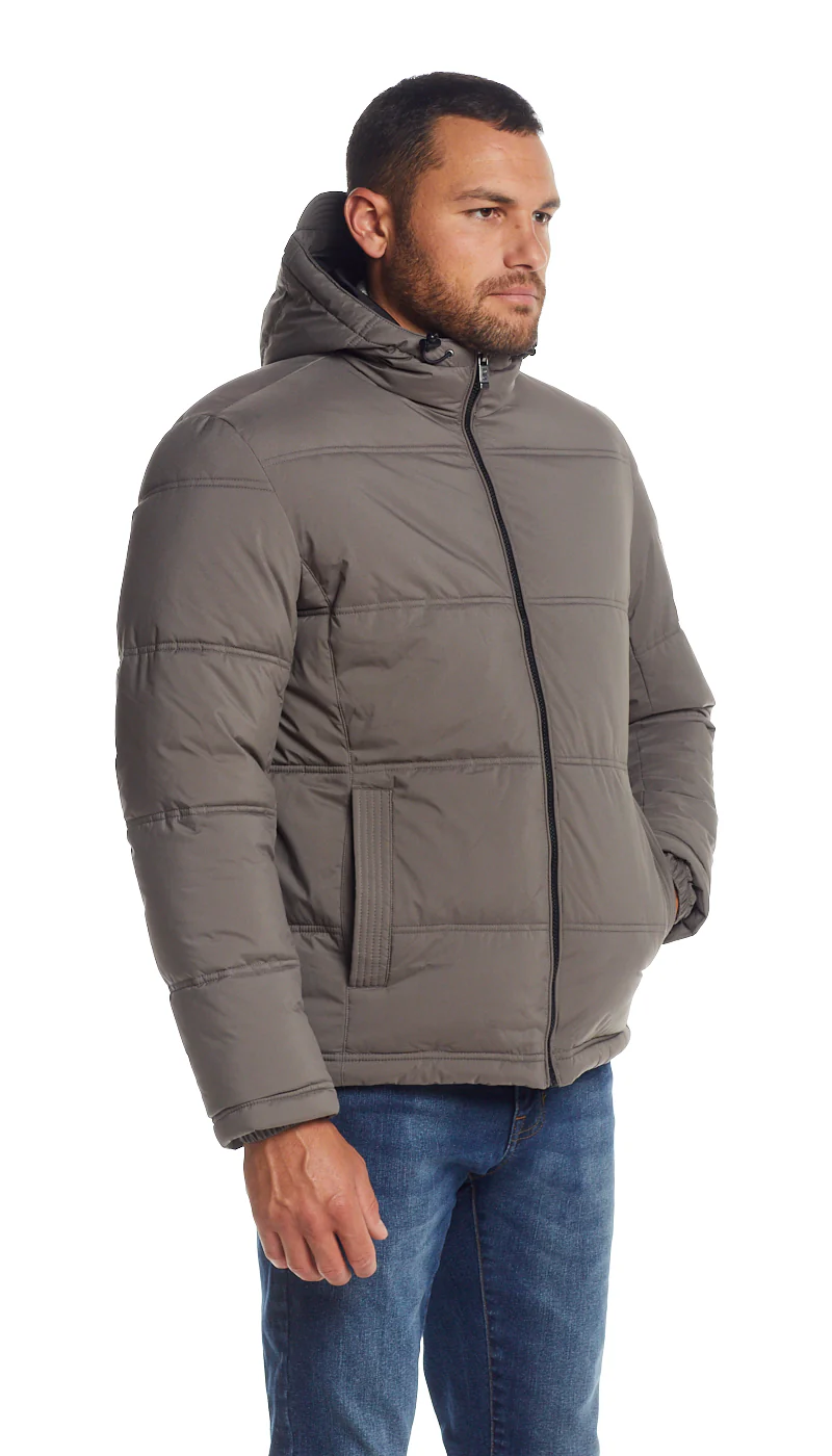 QUILTED PUFFER WITH ATTACHED HOOD - Image 3
