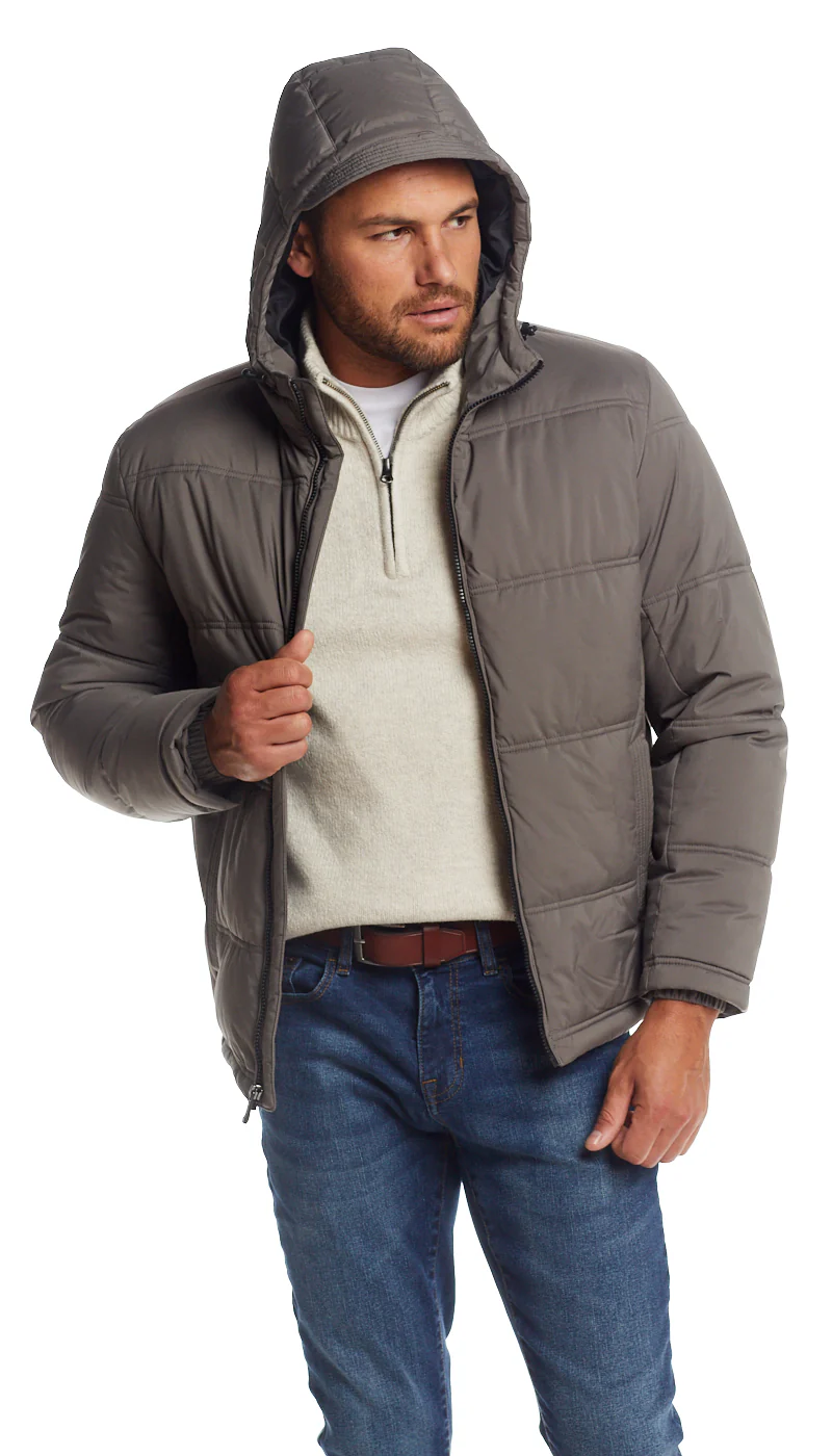 QUILTED PUFFER WITH ATTACHED HOOD - Image 5
