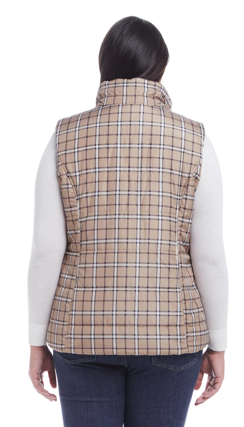 REVERSIBLE PLAID QUILTED VEST - Image 14