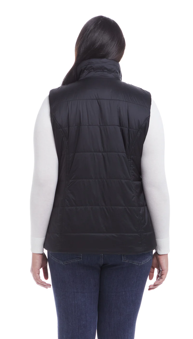 REVERSIBLE PLAID QUILTED VEST - Image 4