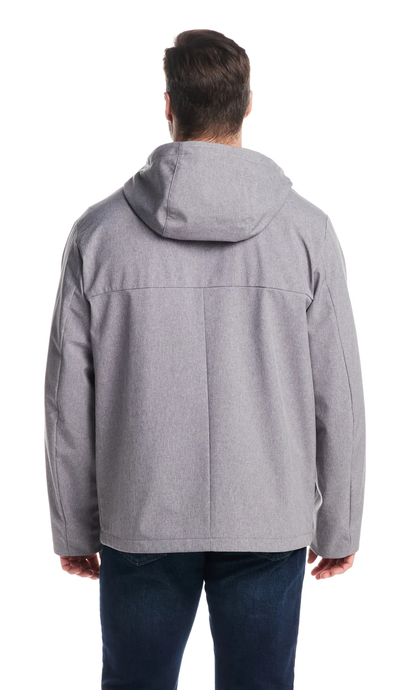 UNLINED HOODED SOFT SHELL SHIRT JACKET - Image 3