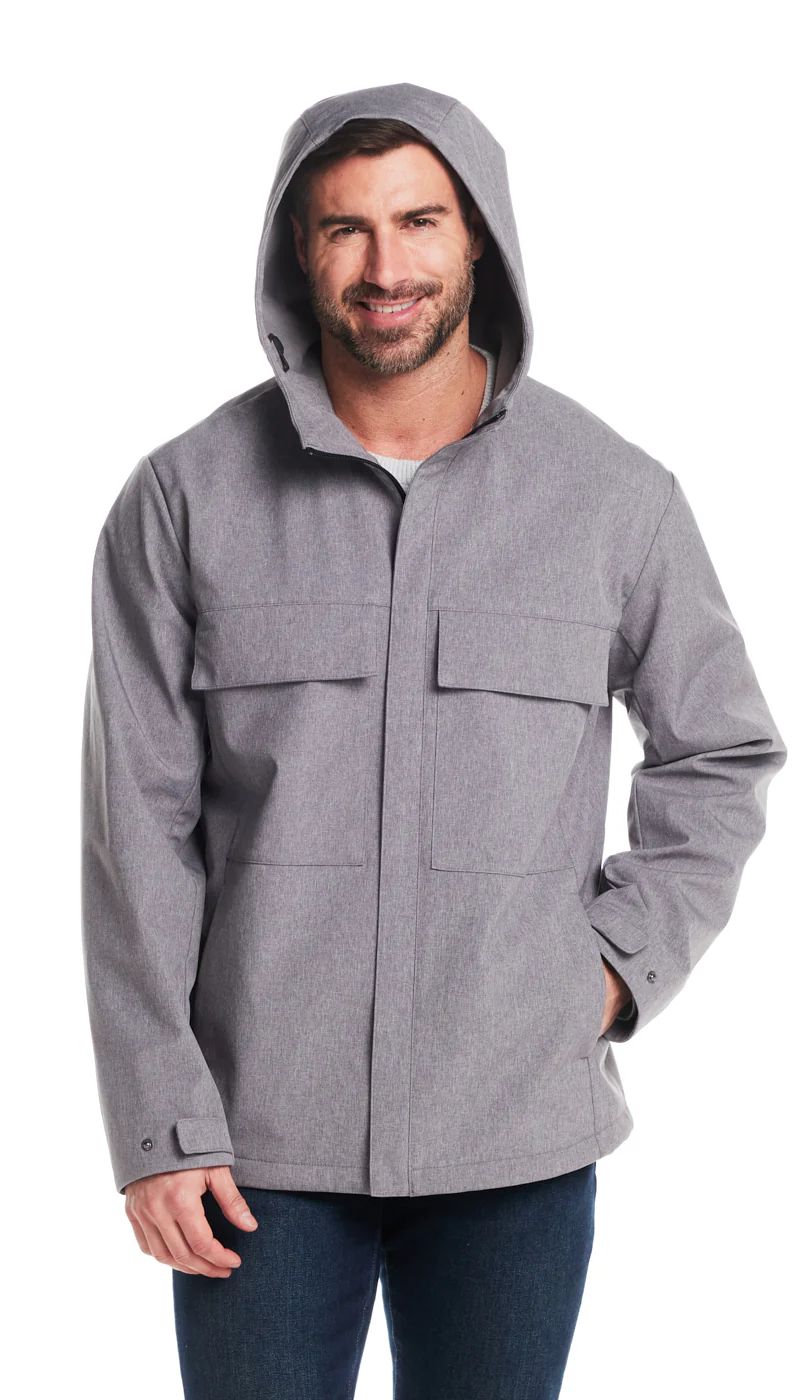 UNLINED HOODED SOFT SHELL SHIRT JACKET - Image 4