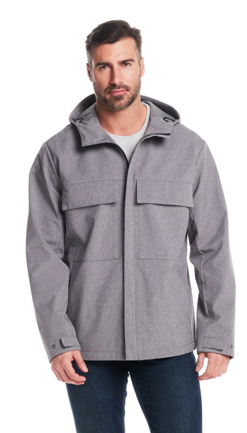 UNLINED HOODED SOFT SHELL SHIRT JACKET - Image 5