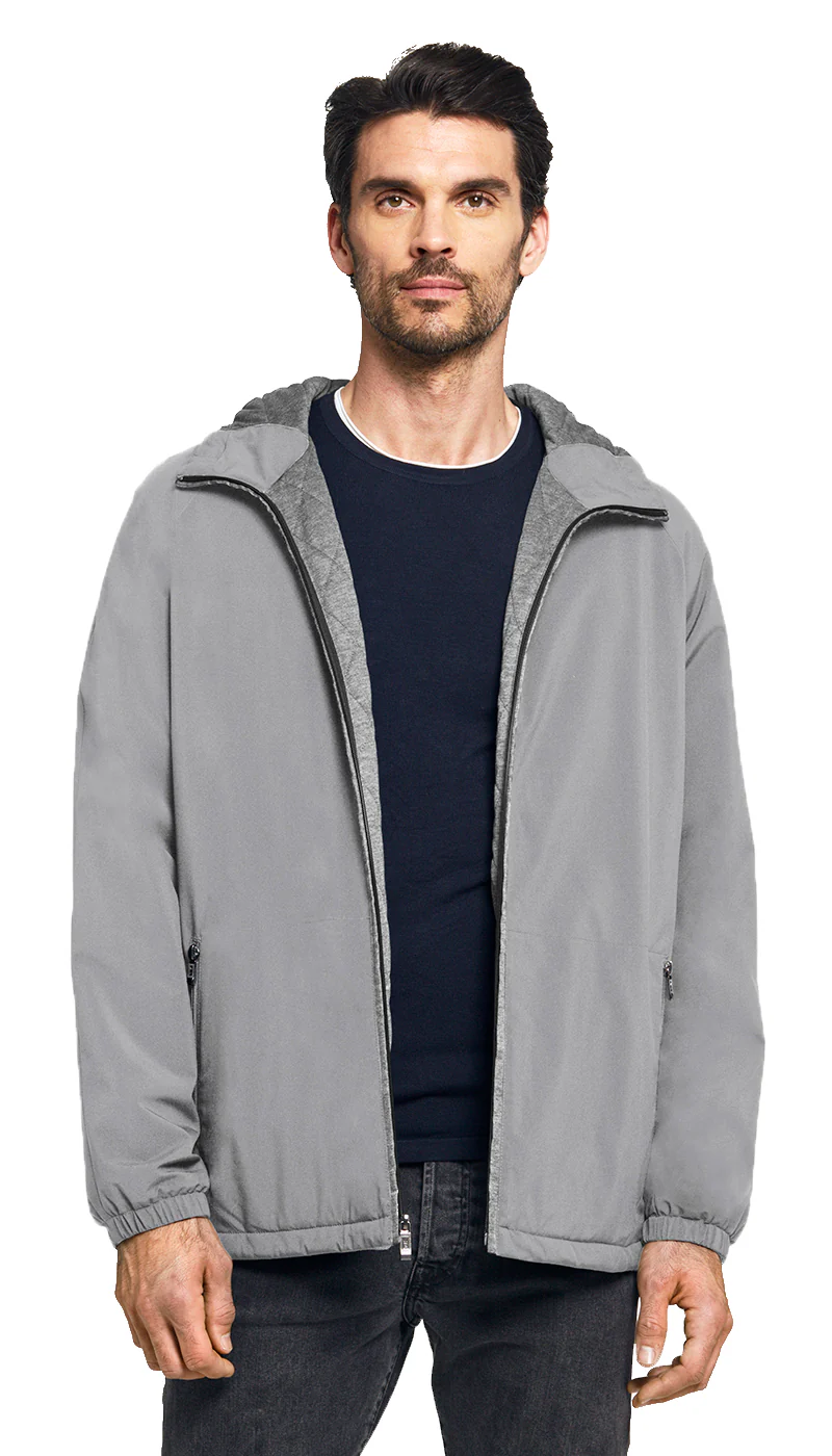 Weatherproof Men's Lightweight Hooded Ultra Stretch Water Resistant Windbreaker Jacket