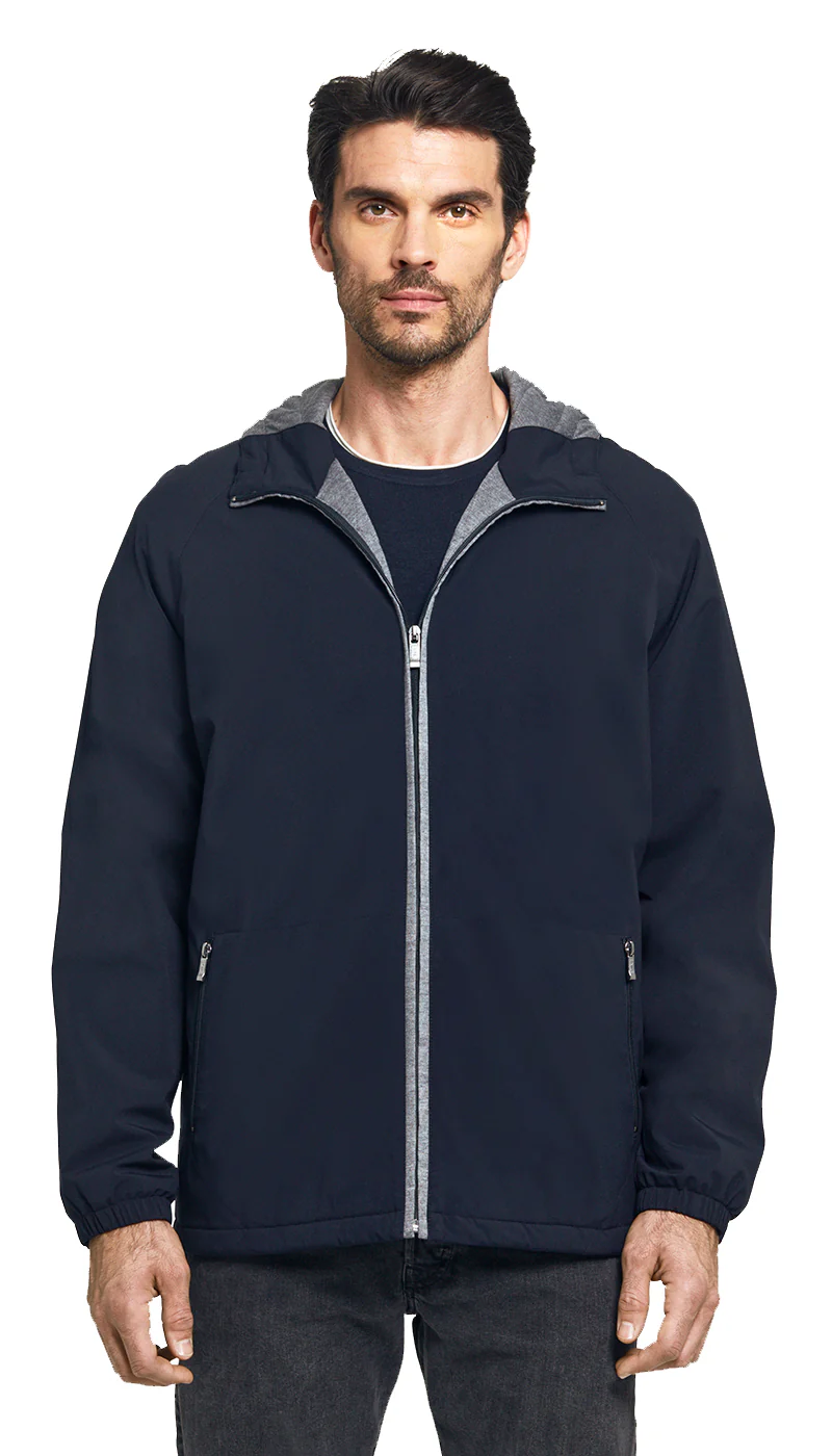 Weatherproof Men's Lightweight Hooded Ultra Stretch Water Resistant Windbreaker Jacket - Image 4