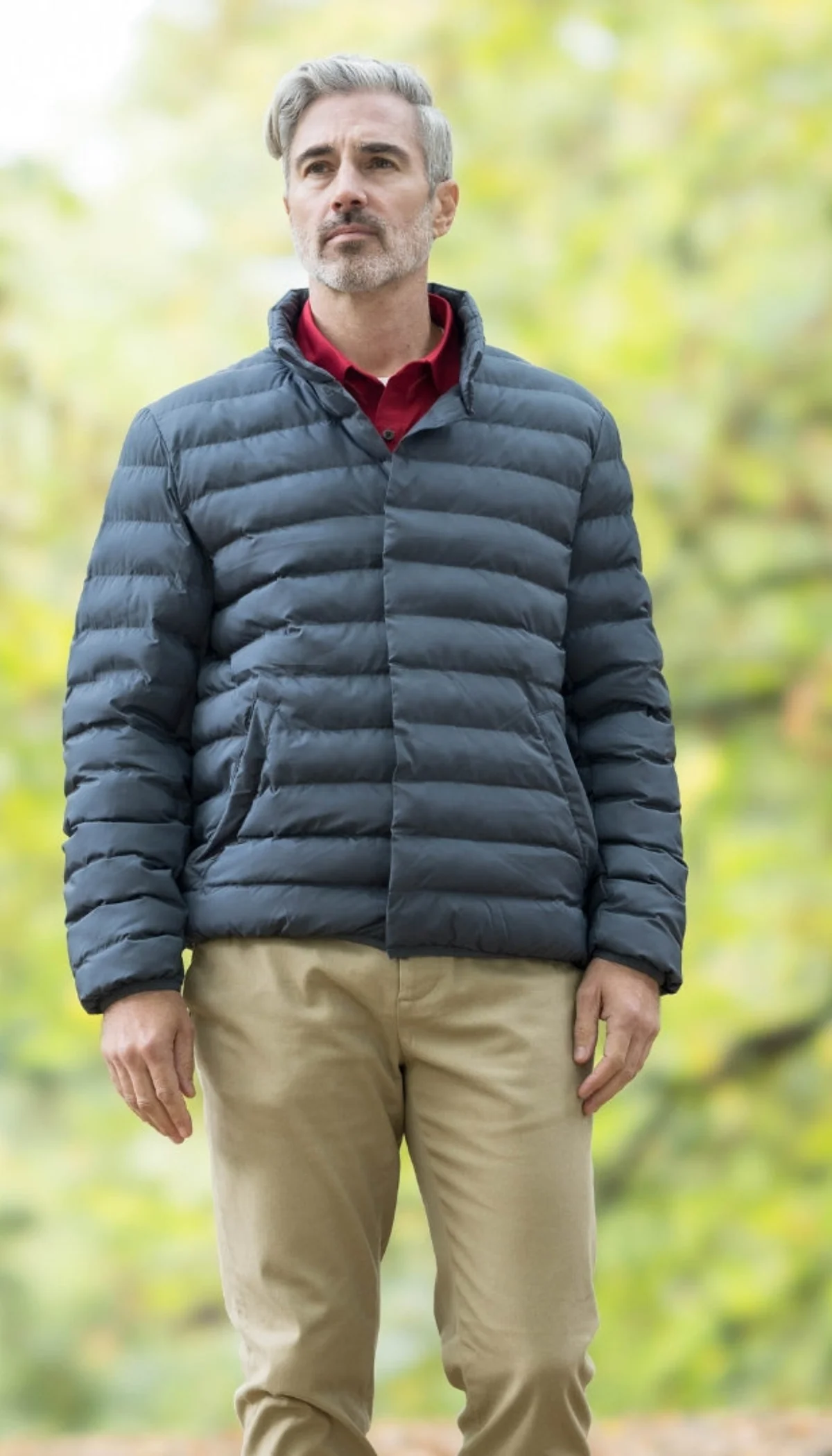 WEATHERPROOF X MAGNAREADY PUFFER JACKET WITH MAGNETIC BUTTONS IN PEWTER - Image 3