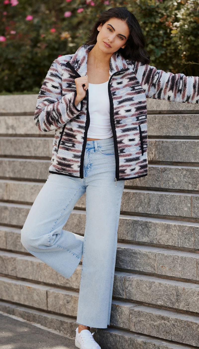 ZIPPER FRONT BONDED SHERPA FLEECE - Image 3
