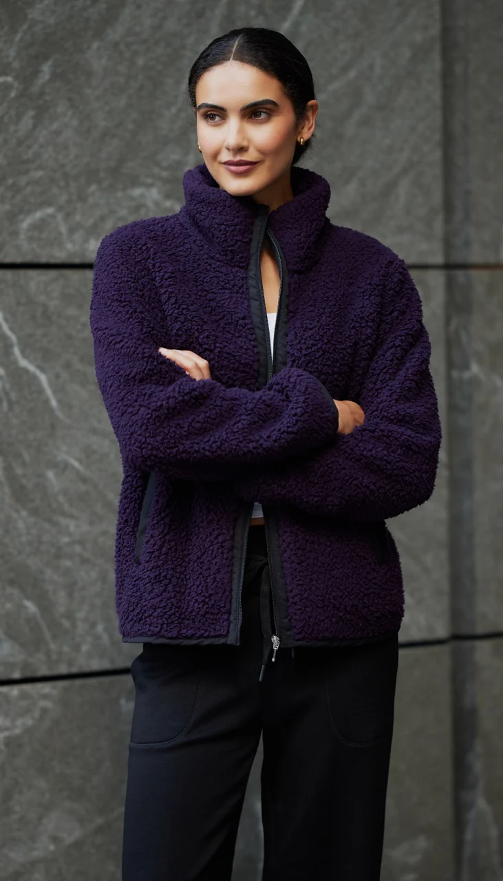 ZIPPER FRONT BONDED SHERPA FLEECE - Image 30